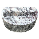 Custom Fluted Wall Mount Calacatta Viola Marble Bathroom Sink 16x24