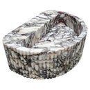 Custom Fluted Wall Mount Calacatta Viola Marble Bathroom Sink 16x24