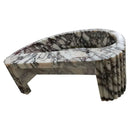 Custom Fluted Wall Mount Calacatta Viola Marble Bathroom Sink 16x24