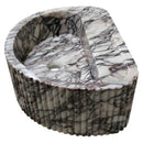 Custom Fluted Wall Mount Calacatta Viola Marble Bathroom Sink 16x24