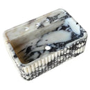 Hand Sculpted Polished Calacatta Viola Fluted Marble Wall Mount Rectangular Bathroom Sink White Gray