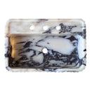 Hand Sculpted Polished Calacatta Viola Fluted Marble Wall Mount Rectangular Bathroom Sink White Gray