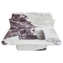 Calacatta Viola Marble Wall Mount Bathroom Sink With Backsplash
