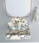 Custom Calacatta Viola Marble Wall-Mount Bathroom Sink 18X24 With Backsplash