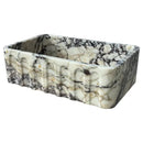 Calacatta Viola Wall Mount Bathroom Vanity Marble Sink White Gray Fluted Design 19x31 Inches
