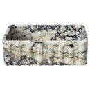 Calacatta Viola Wall Mount Bathroom Vanity Marble Sink White Gray Fluted Design 19x31 Inches