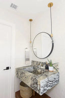 Calacatta Viola Marble Wall Mount Bathroom Sink 21 Inch Width