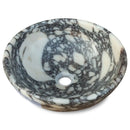 Calacatta Viola Round Marble Vessel Sink 16 Inch Polished Bathroom