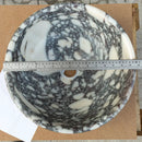 Calacatta Viola Round Marble Vessel Sink 16 Inch Polished Bathroom