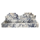 Dual Fluted Calacatta Viola Marble Vanity Sink 20x55 Wall Mount