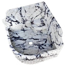 GMStone White Black 16 Inch Wall Mounted Corner Marble Sink