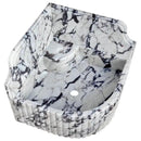 GMStone White Black 16 Inch Wall Mounted Corner Marble Sink