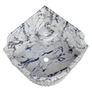 GMStone White Black 16 Inch Wall Mounted Corner Marble Sink