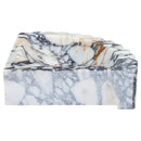 Custom Calacatta Viola Marble Corner Wall Mount Sink With Ribbed Texture 20x20 Inches