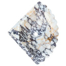 Custom Calacatta Viola Marble Corner Wall Mount Sink With Ribbed Texture 20x20 Inches