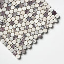 Calacatta Violet Honed Penny Round Marble Mosaics 11 1/4x11 3/4