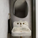 Calacatta White Marble Wall Mount Bathroom Sink 24x16 With Backsplash
