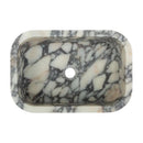 Custom Calacatta Viola Marble Rectangle Vessel Sink 12 X 18 White