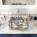 Custom Calacatta Viola Marble Rectangle Vessel Sink 12 X 18 White