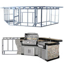 Cal Flame Laguna Q Platinum Series 3-Piece BBQ Island - GPV-3100