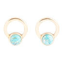 Calgary Blue Turquoise Post Golden Earrings