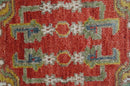 Cali Hand Knotted Turkish Design Rust And Blue Wool Rug
