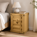 Industrial Metal Storage Cabinet, Side Table – Gold
