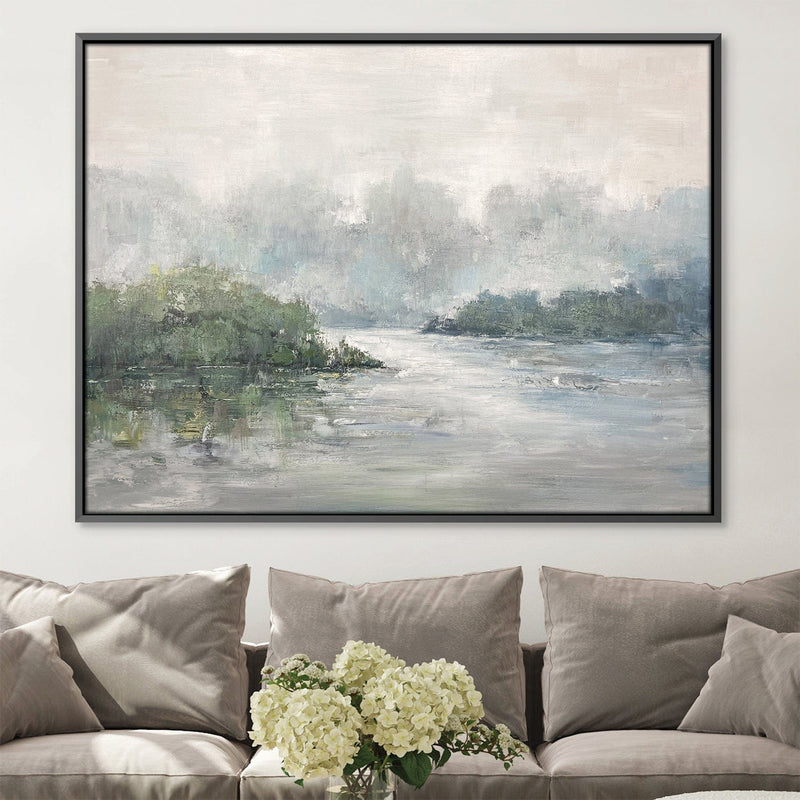 Calm Brushed Lake Oil Painting