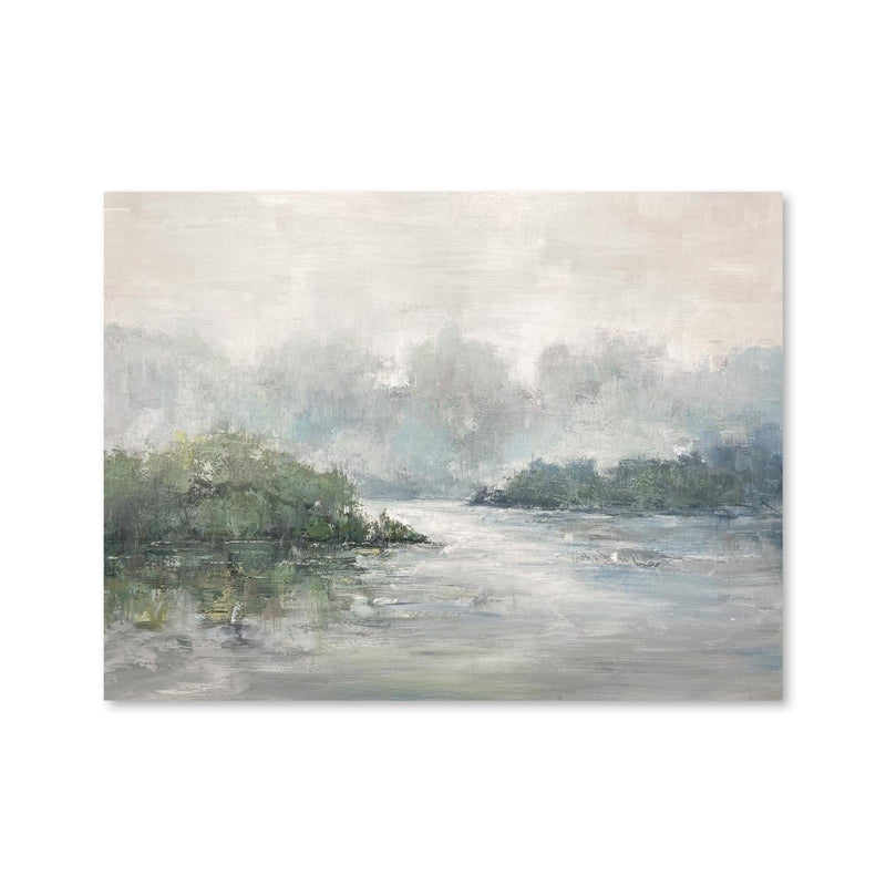 Calm Brushed Lake Oil Painting