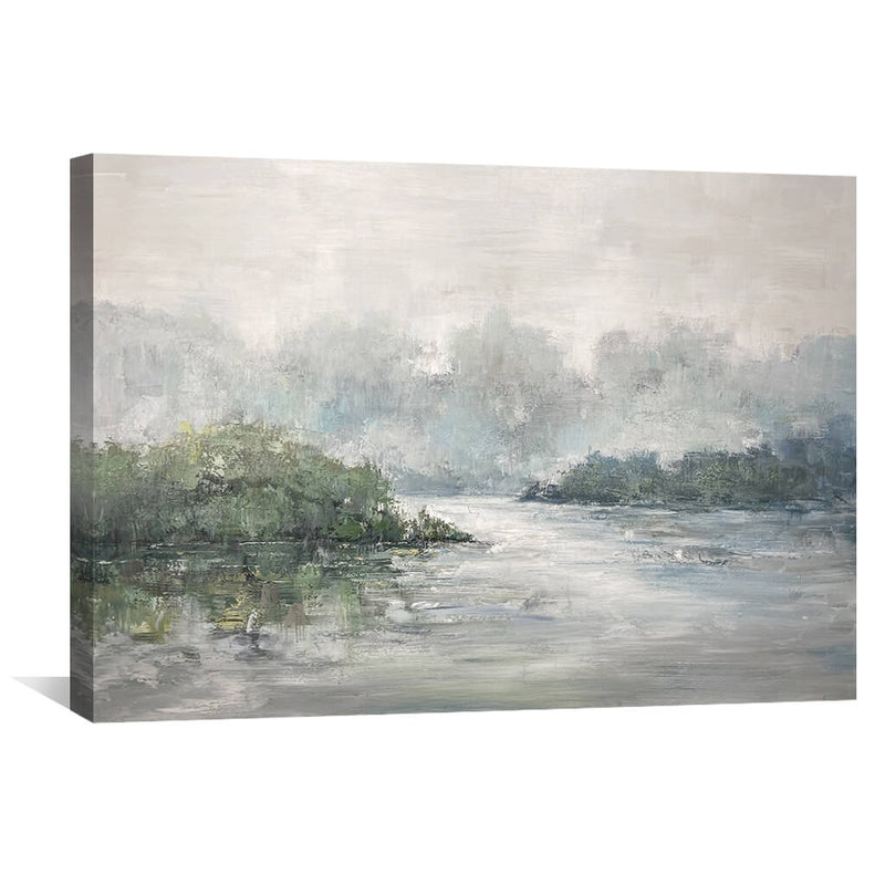 Calm Brushed Lake Oil Painting