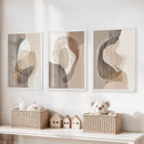 Neutral Abstract Wall Art Set of 3. Modern Earth Tone Prints by Wall Art Set