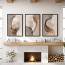 Neutral Abstract Wall Art Set of 3. Modern Earth Tone Prints by Wall Art Set