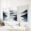 Minimalist Mountain Lake Set of 3. Modern Landscape Prints by Wall Art Set