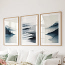 Minimalist Mountain Lake Set of 3. Modern Landscape Prints by Wall Art Set