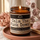 Malicious Women Co. Calm The Fuck Down 9 oz Funny Soy Candle Clean Burning | Long Lasting, Sarcastic Gift | Home Fragrance Candle