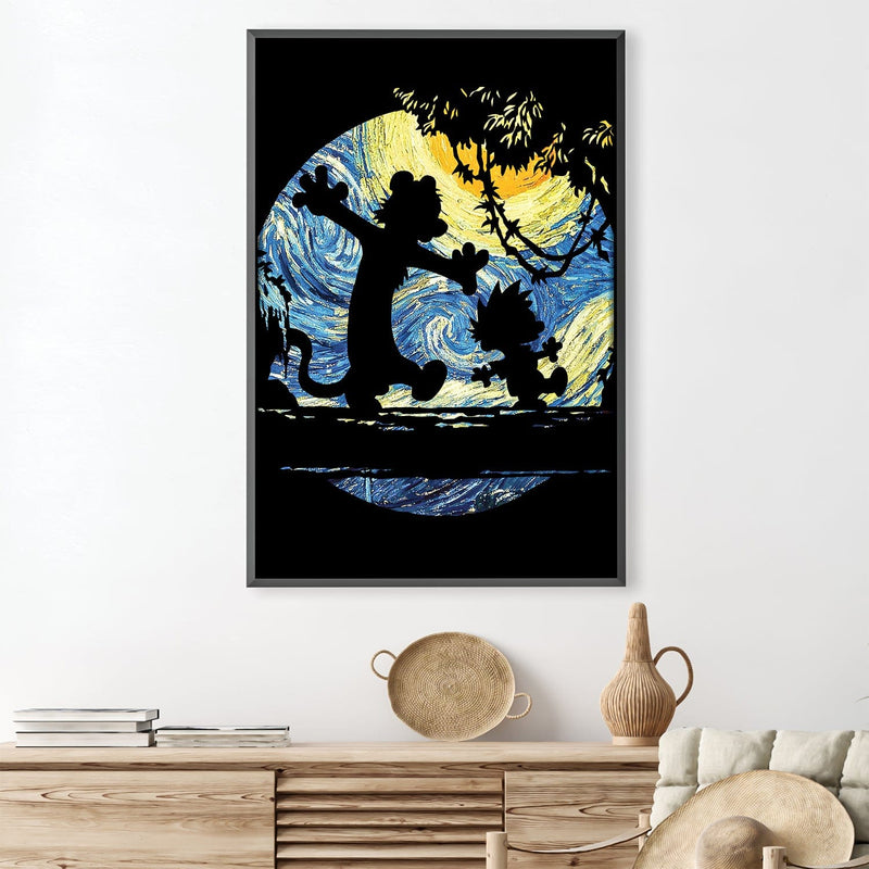 Calvin and Hobbes Moon 1 Canvas