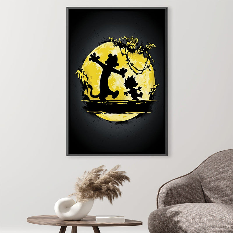 Calvin and Hobbes Moon Canvas