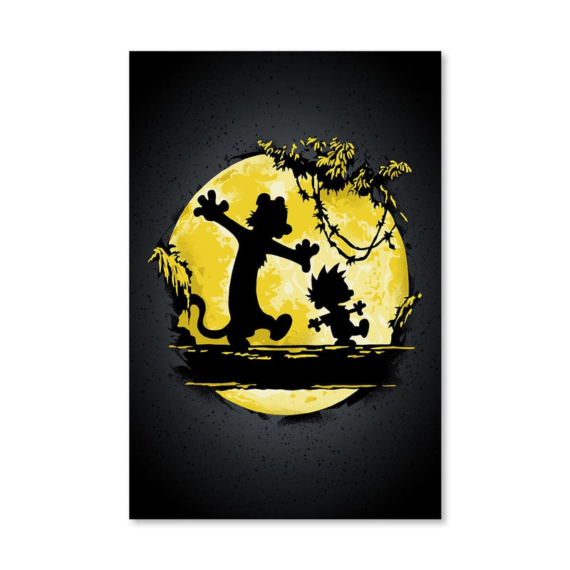 Calvin and Hobbes Moon Canvas