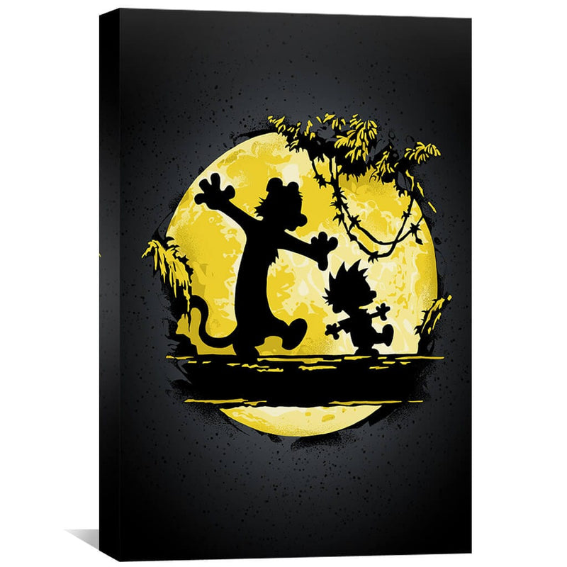 Calvin and Hobbes Moon Canvas