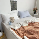 GobekUsa Camellia Jacquard Lamb Wool Blanket - Double-Layer Cozy Quilt
