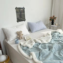 GobekUsa Camellia Jacquard Lamb Wool Blanket - Double-Layer Cozy Quilt