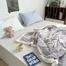 GobekUsa Camellia Jacquard Lamb Wool Blanket - Double-Layer Cozy Quilt