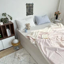 GobekUsa Camellia Jacquard Lamb Wool Blanket - Double-Layer Cozy Quilt