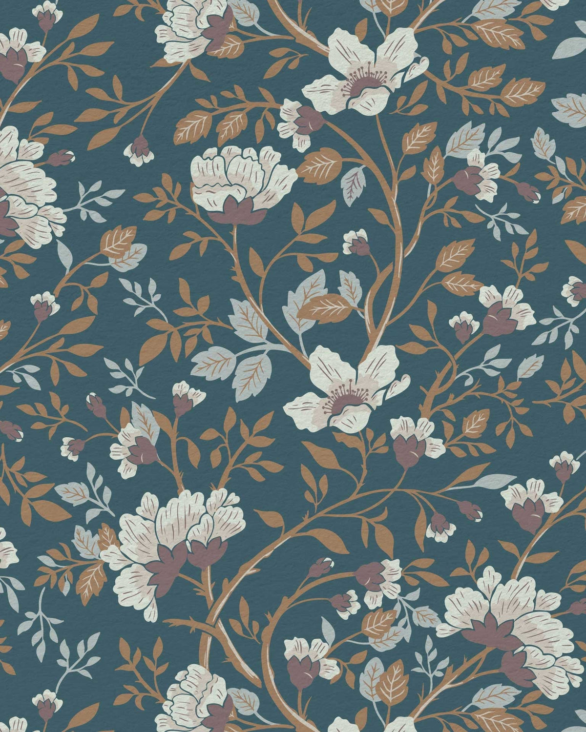 Camellia Study Wallpaper in Cobalt Dust, photo 2 of 4