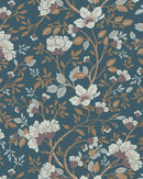 Camellia Study Wallpaper in Cobalt Dust