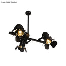 GobekUsa Art Deco Black Finish Camera Spotlight: 3-Light Metallic Island Lighting Fixture for Dining Table