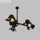 GobekUsa Art Deco Black Finish Camera Spotlight: 3-Light Metallic Island Lighting Fixture for Dining Table