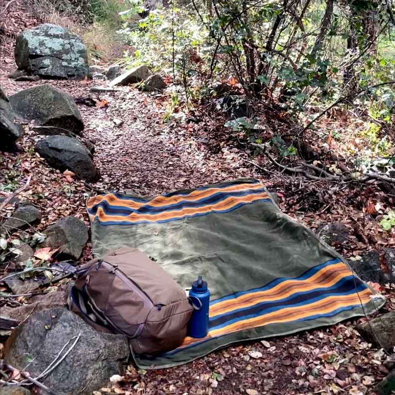 Canvas Camping Blanket - Waxed Canvas Outdoor Blanket / Bushcraft Blanket