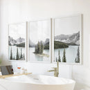 Canada Mountain Lake Poster. 3 Piece Nature Wall Art by Wall Art Set