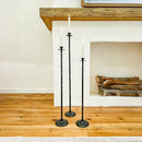 Tall Hand-Forged Cast Iron Floor Candle Holders, Set of 3 by Decor Steals